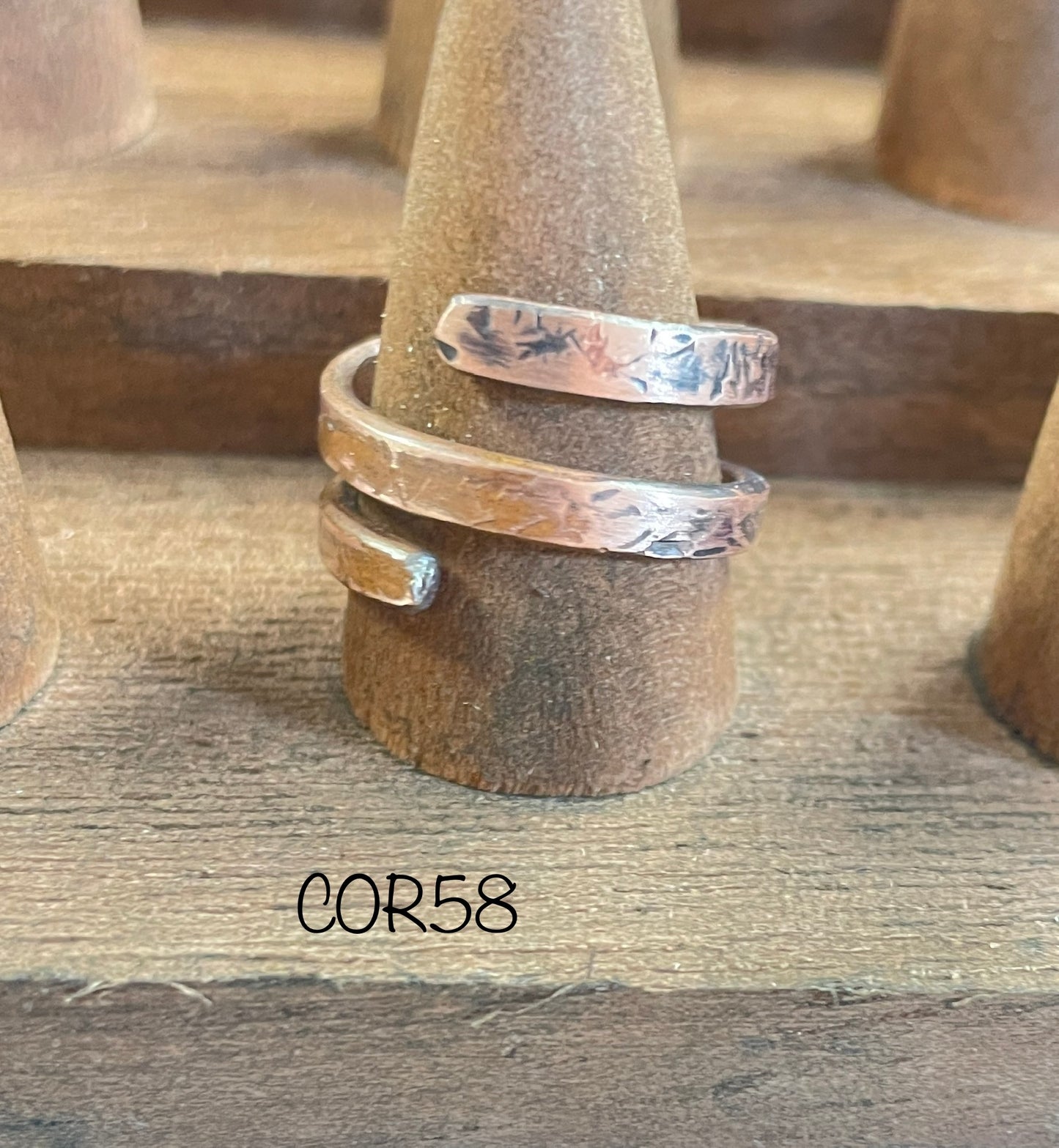 Torched Copper Wrap Ring