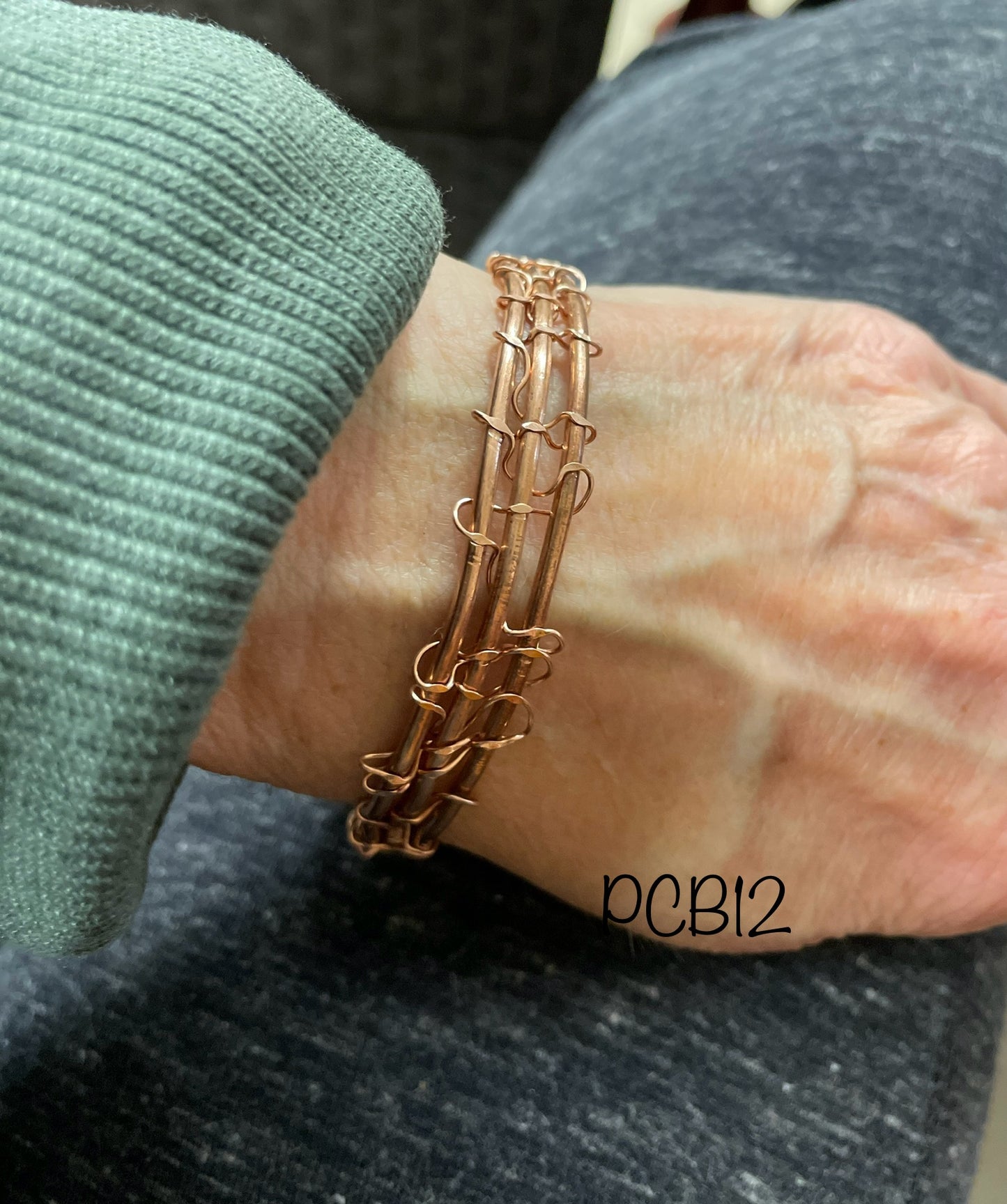Pounded Copper Woven Bracelet
