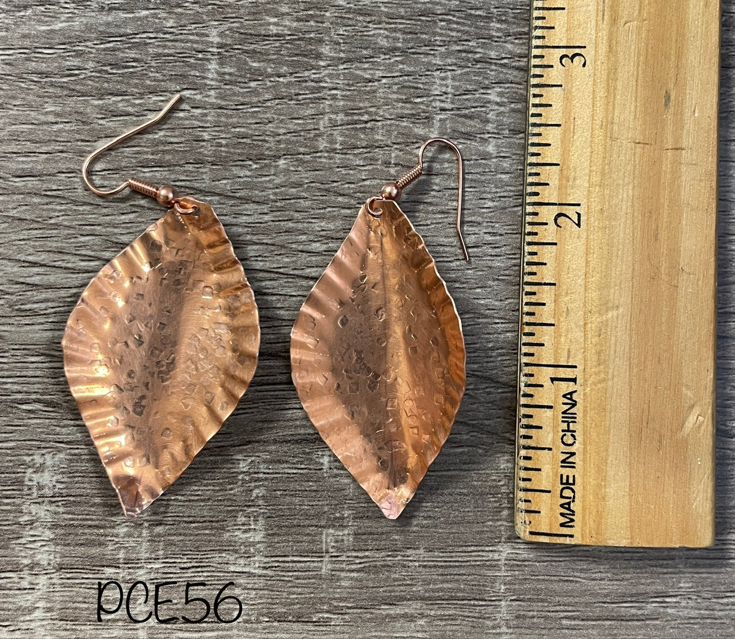 Pounded Copper Earrings