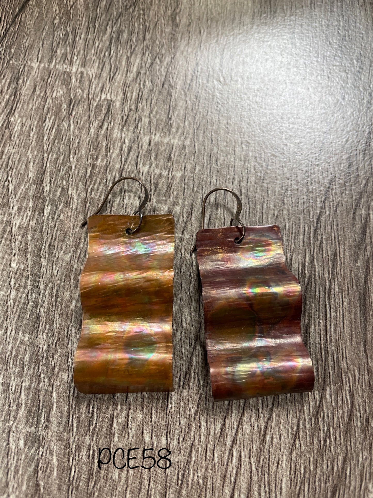 Torch Flame Painted Copper Earrings
