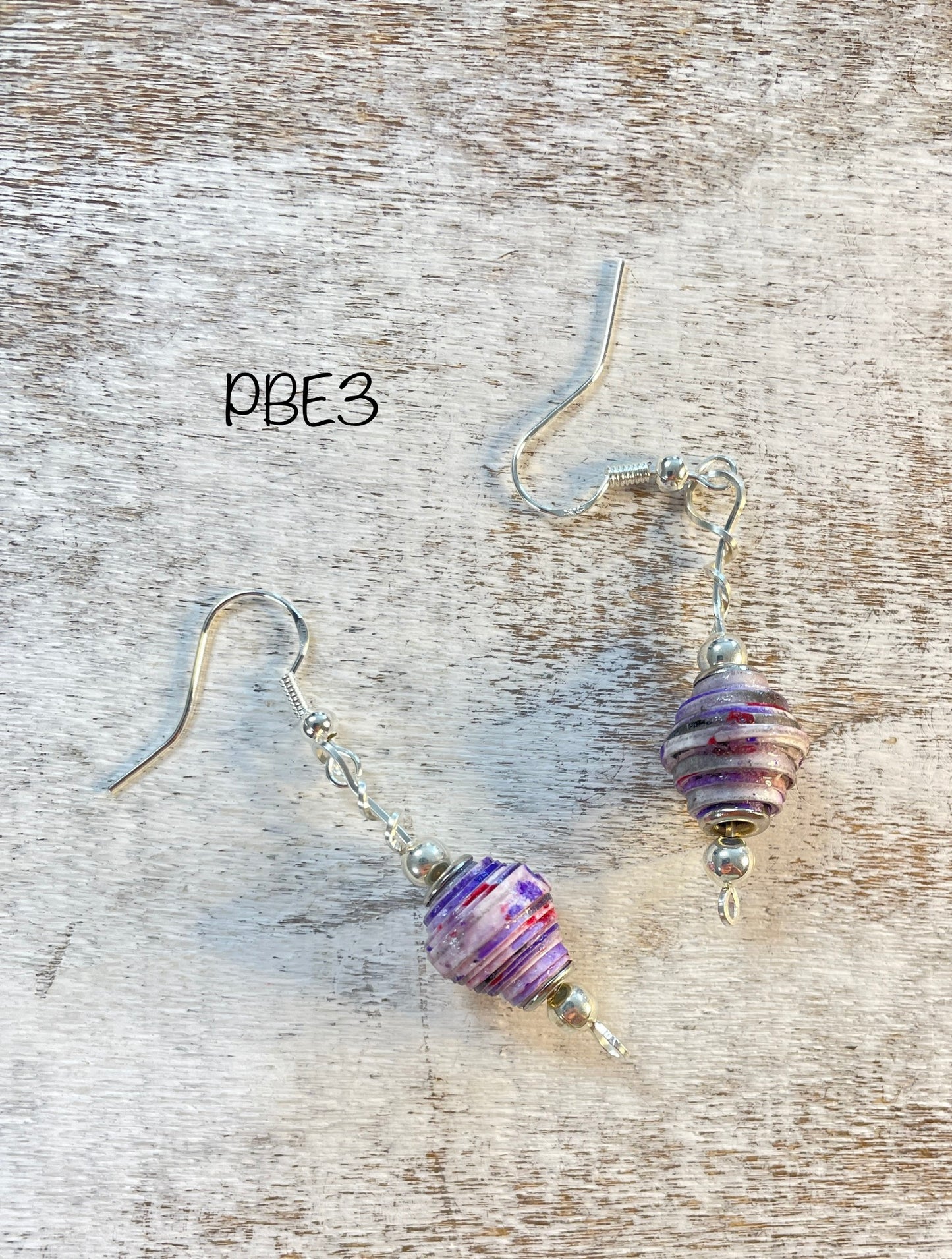 Paper Bead & Sterling Earrings “Mary Frances”