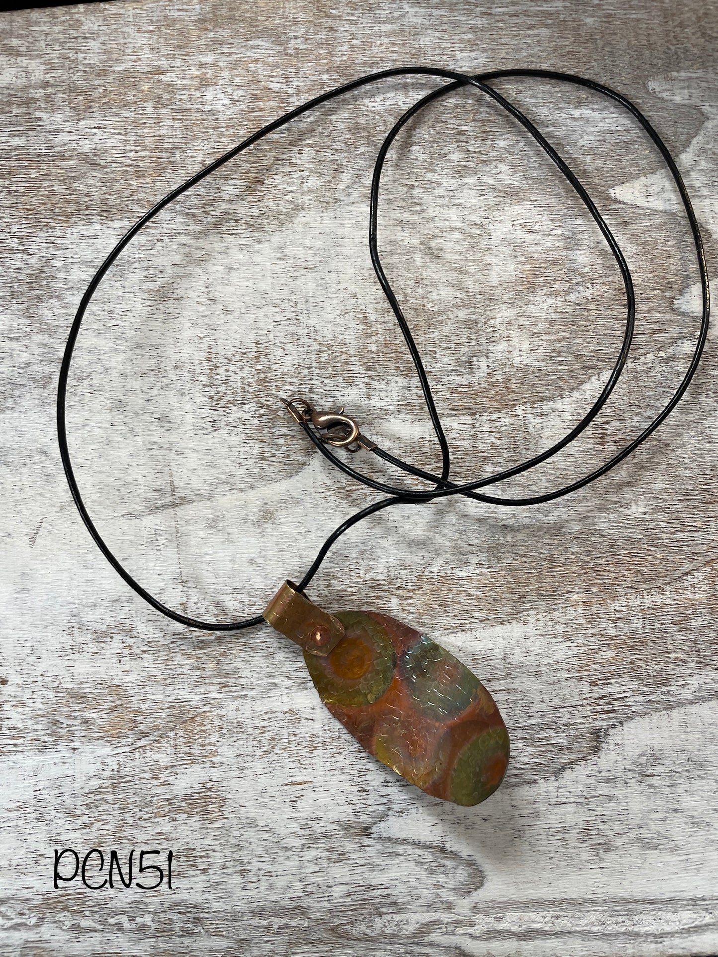 Flame Painted Copper Necklace