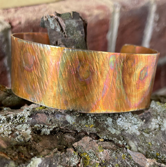 Torch Flame Painted Copper Cuff Bracelet