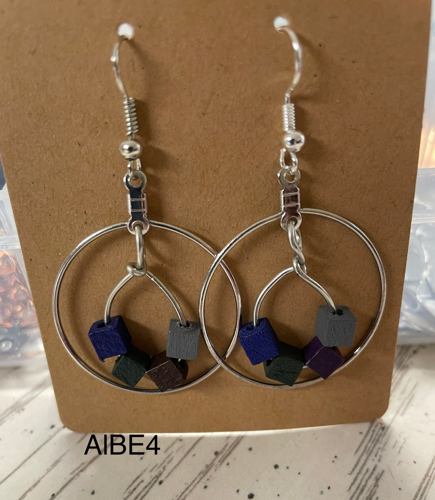 Circle with wooden Bead Earrings ALBE4