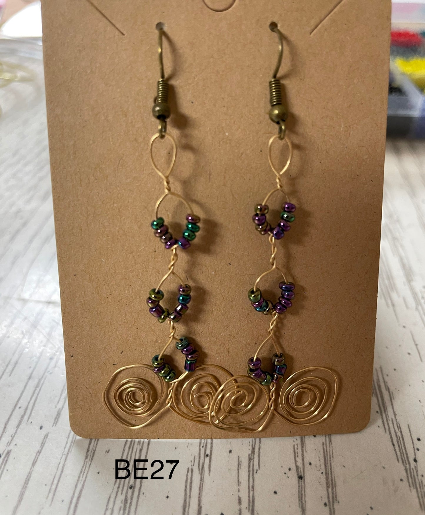 Seed Bead With Spirals Earrings BE27