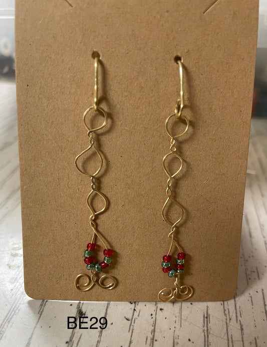Seed Bead and wire designed earrings BE29