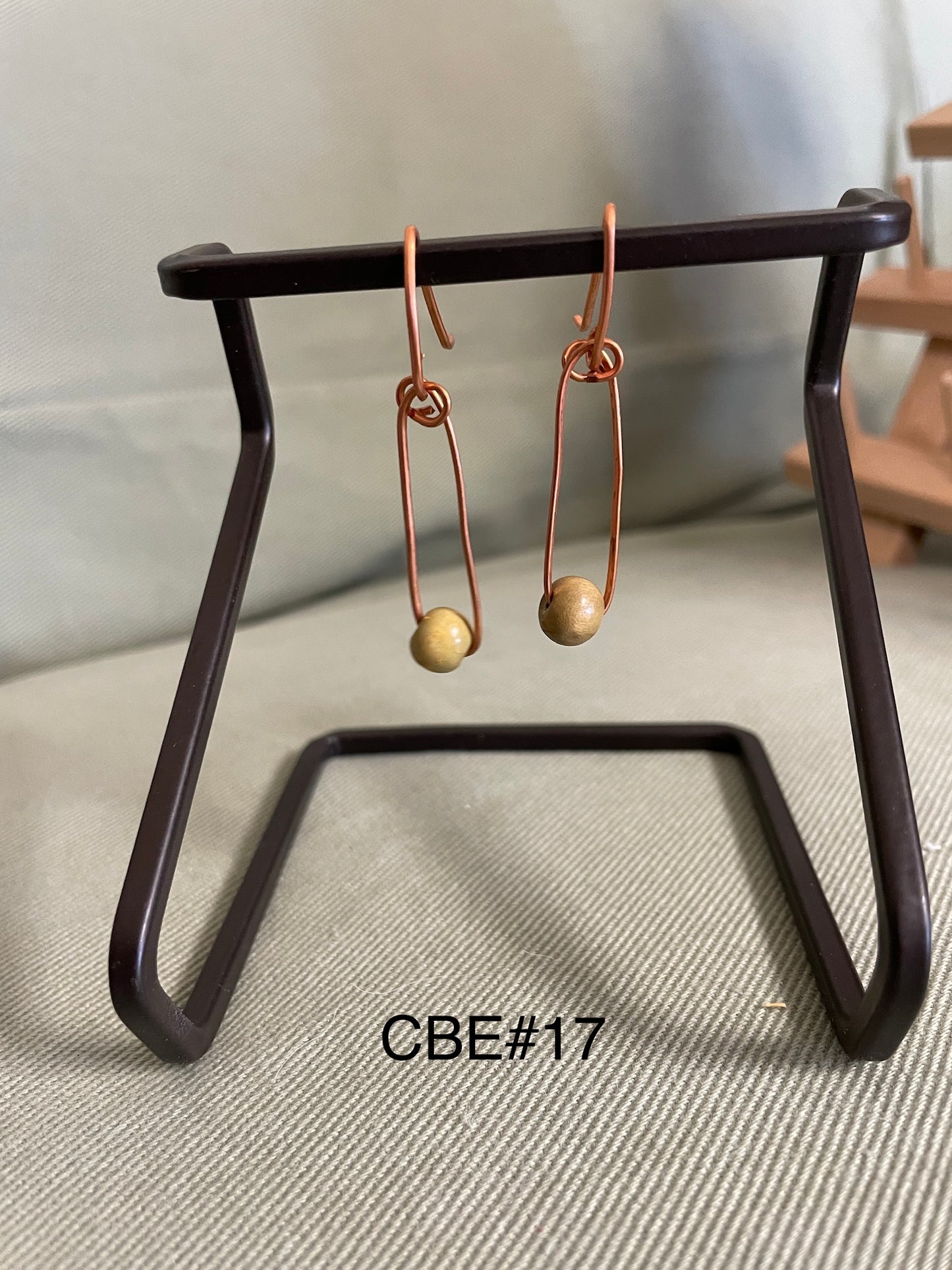 Wooden Bead on Copper Wire CBE17