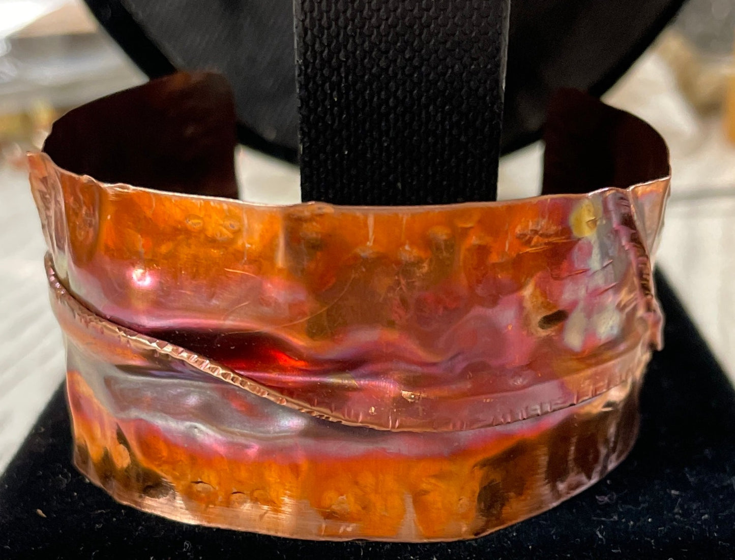 Torched Flame Painted Copper Cuff Bracelet CC28-Cordial