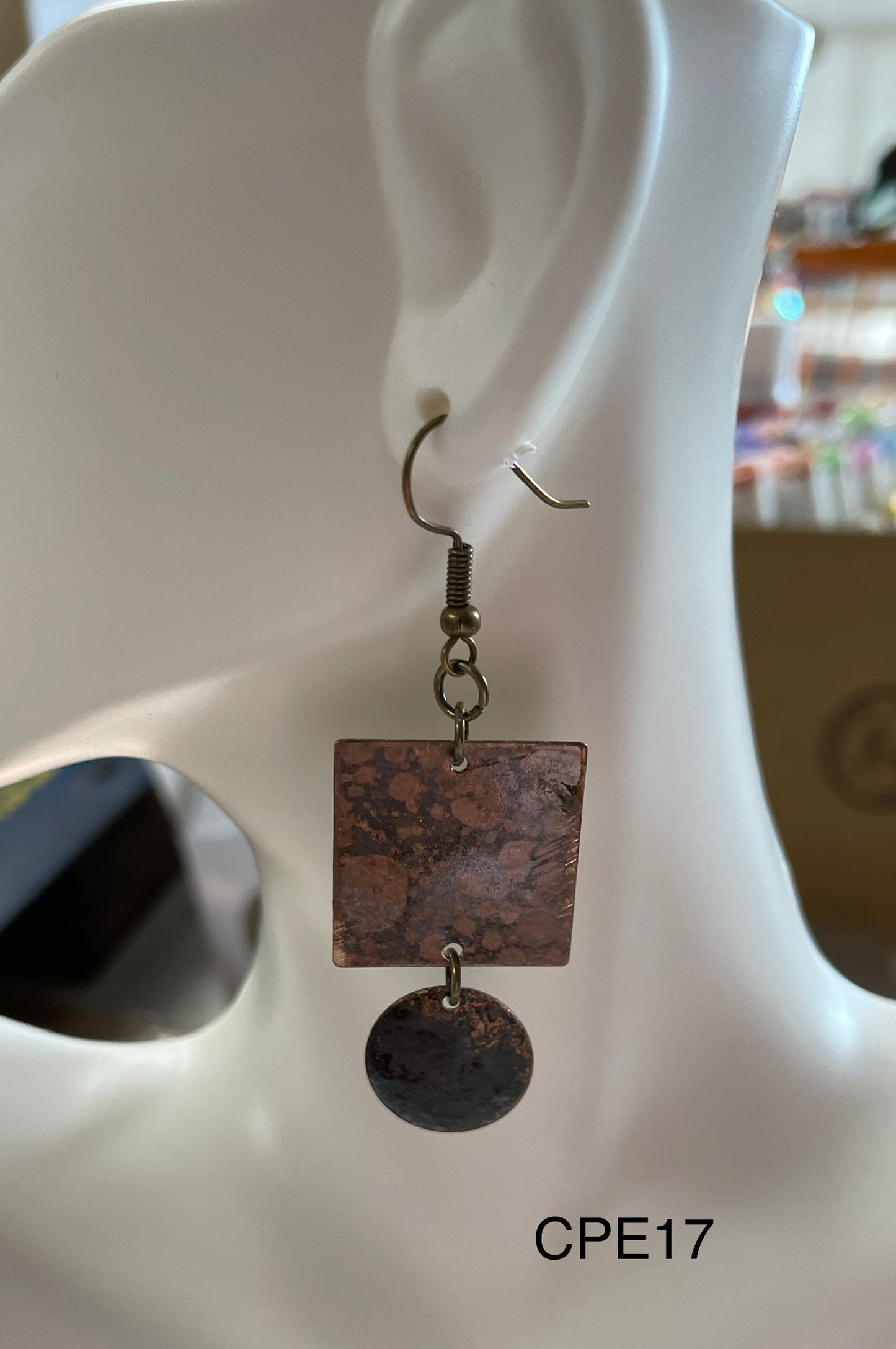 Square/Circle Copper/Brass earrings CPE17