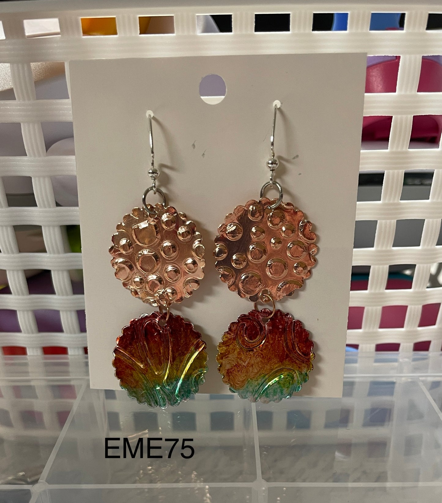 Two Textured Circle Earrings EME75