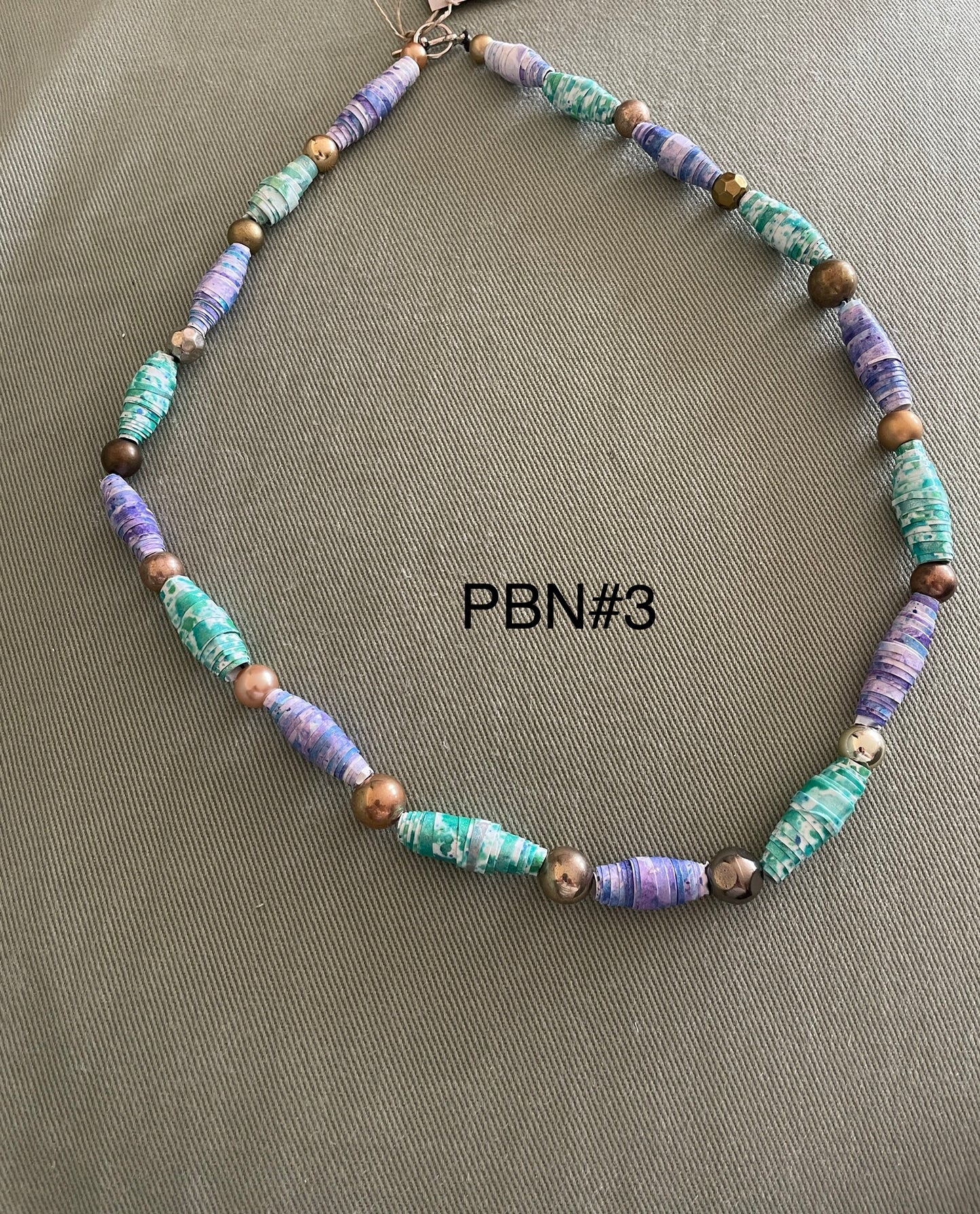 Watercolor Paper Beads Necklace PBN3