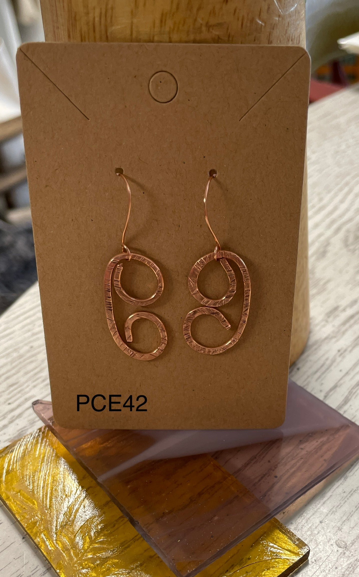 Curved Copper Earrings PCE42