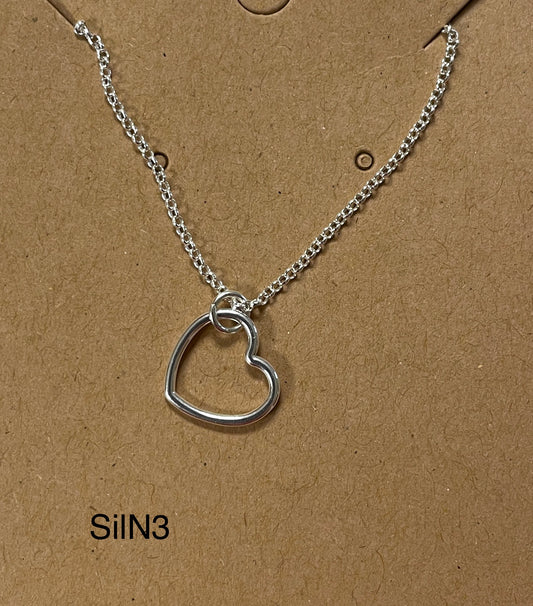 Sterling Heart Necklace SILN3