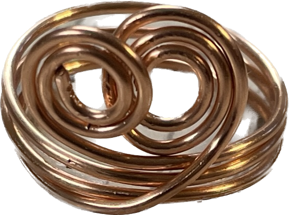 Copper Spiral Heart with triple band COR46