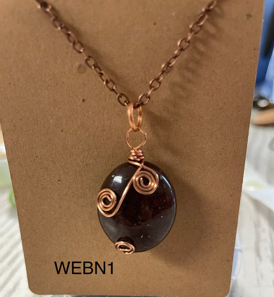 Wire Wrapped Bead Necklace WEBN1