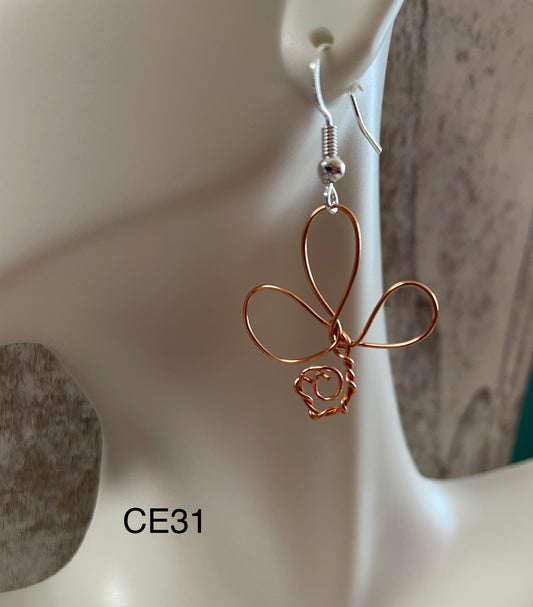 Copper Shamrock Earrings
