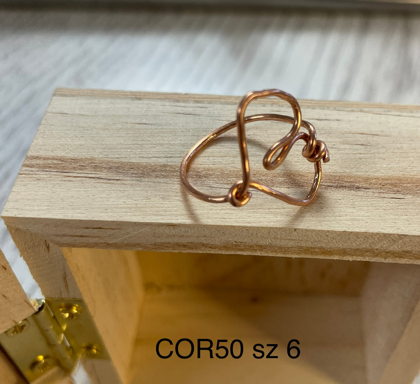 Copper Heart Ring COR50 sz 6 3/4 CORDIAL