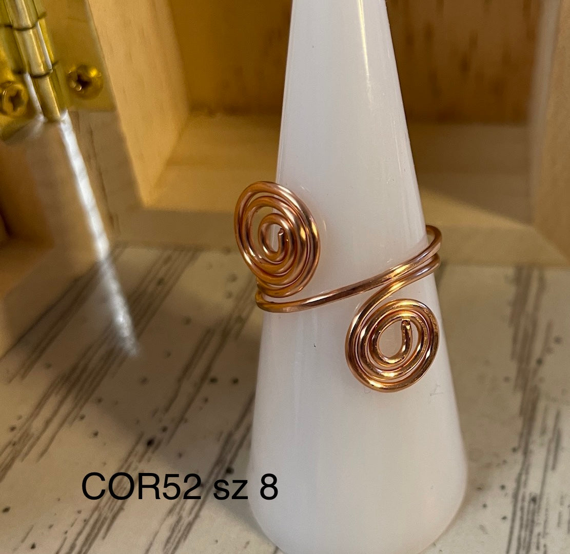 COR52 Double Spiral Copper Ring