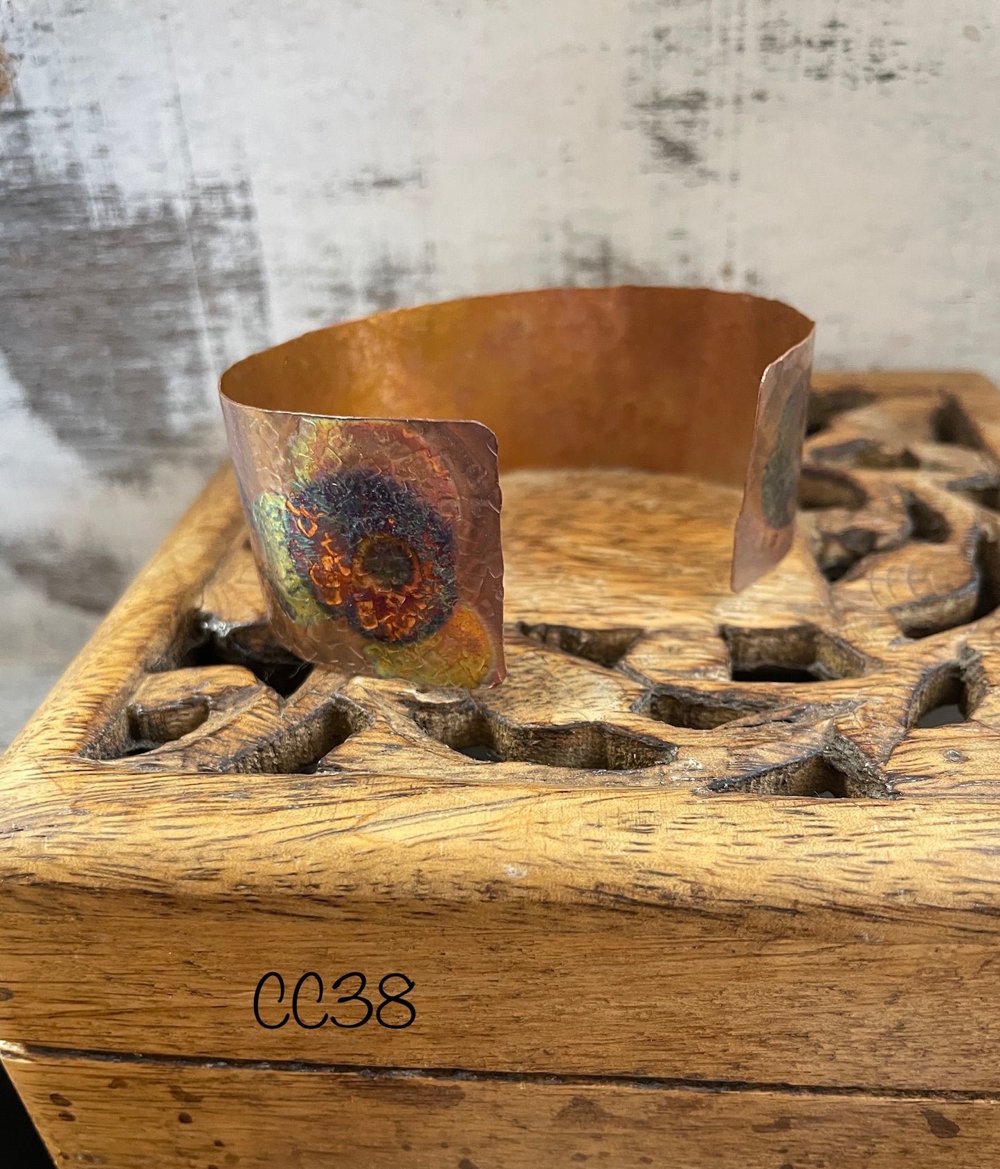Torch Painted Copper Cuff
