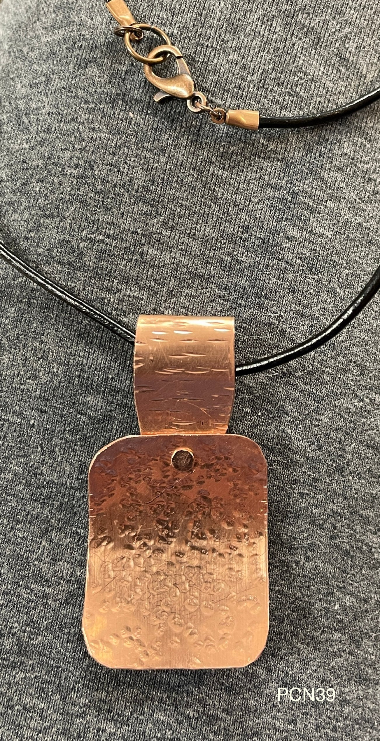 Pounded Copper Pendant Necklace