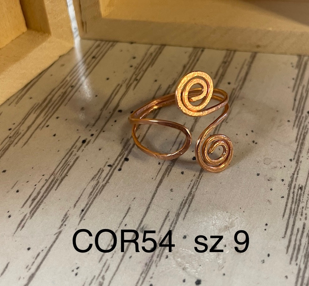 Double Spiral w Loop Copper Ring COR54-Cordial